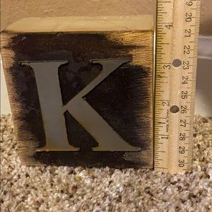 Accents - Wooden Block Letter K Accents - Wooden Block Letter K